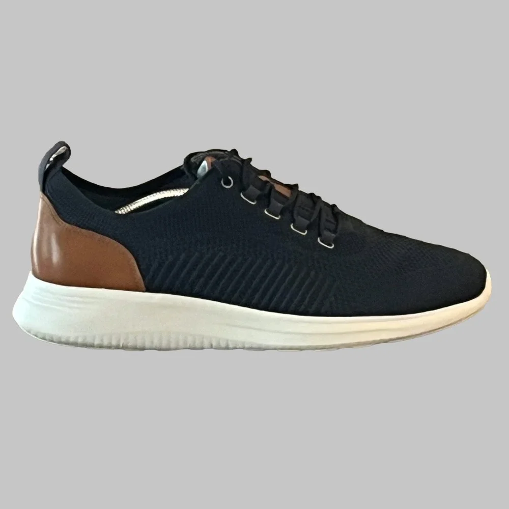 Johnston & Murphy Amherst Knit U-Throat Sneakers Mens 12 M Navy 25-3439
